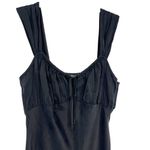 Madewell  Square Neck Midi Dress Size 8 in True Black NWT Cupro Photo 4