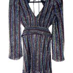 Alexa B Nites Metallic Stripe Cut Out Long Sleeve Party Dress 4 NEW with Tags Photo 0