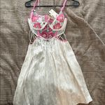 For Love & Lemons White Chemise with Pink Lace Photo 3