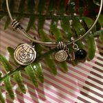 Silver Charm Slide Bracelet Pumpkin and Bat with Black Accents Photo 2