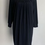 Norma Kamali Kamali Kulture Shirred Neckline Solid Black Dress Photo 7