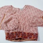 Patrons of Peace Printed Embroidered Crop Top Long Sleeves Photo 6