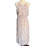 Lush Clothing NEW NWT LUSH Cream Ivory Pink Multi Floral Pleated Sleeveless Midi Dress Medium Photo 2