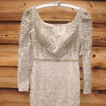 Mac Duggal NWT 11187 Gold Embroidered Lace Applique Shoulder Detail Trumpet Gown Photo 5