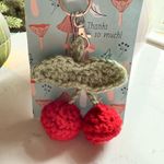 Handmade  Crochet Cherry Keychain | Cute Fruit Bag Charm | NWT Photo 4