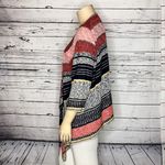 cj banks NWT 3X 24/26W Red & Navy Blue Stripe Waterfall Drape Sweater Cardigan Photo 2