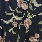 cha cha vente  Black Floral Embroidered Overlay Blouse Top Size‎ Small Photo 2