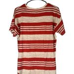 Madewell Red & White Striped Cotton Short Sleeve Scoop Neck Women Sz M Photo 1