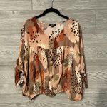 Oddy Geo Printed Top‎ size small Tan Photo 1