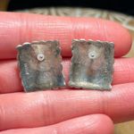 Sterling Silver Navajo 925  Vintage Cabochon Green Malachite Post Earrings Photo 9