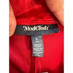 Modcloth Women's Standard L Red Velvet Flare Leg Pull-On Pants 70s, Bohemian Photo 5