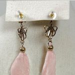 Free People Dainty Coquette Fairy Lulu Pink Ribbon Dangle Earrings NWT Lotus Photo 7