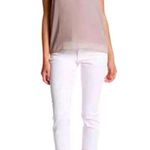 Kut From The Kloth  Bardot Skinny Cropped Boyfriend White Denim Jeans Sz 14 Photo 14
