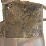 Anthropologie Tiny Pizzo Lace Sequins Sleeveless Blouse Ivory Gold Size M Women Photo 3