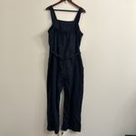 Quince 100% European Linen Square Neck Jumpsuit Sz xl Blue Photo 6