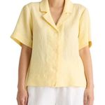 Quince  100% European Linen Short Sleeve Shirt Butter Yellow Lightweight Casual Photo 0