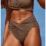 Beach Riot NWT  Zurie Rose Gold Bathing Suit Bottom Sz. S Photo 2