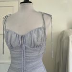 Cotton Candy LA Light Blue Ruched Drawstring Tie Shoulder Bodycon Mini Dress S Photo 2