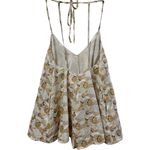 Free People New Rare Chiara Playsuit Mini Open Back Jacquard Metallic Romper XS Photo 4