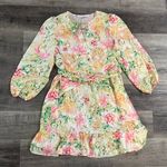 Julia Jordan Floral Long Sleeve Crinkled Satin Babyboll Dress Photo 3