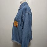 Steve & Barry's Y2K Denim Shirt Medium Relaxed Fit Autumn Pumpkin Embroidered Photo 2