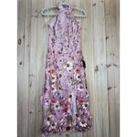 Lulus NWT  Unique Impression Pink 3D Floral Embroidered Halter Midi Dress Size M Photo 1