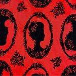 Modcloth X JawBreaker Velveteen Retro Pinup Rockabilly Cameo Midi Dress Red Photo 9