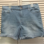 Calvin Klein Calvin‎ Klein Blue/White Striped Short Size 16 Pockets Zip High Rise Cuffed Photo 0