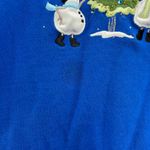 Trilllogy 2X snowman Christmas tree winter sweatshirt plus holidays embroidered Blue Photo 2