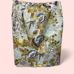 Talbots Sweet baby blue avocado floral cotton stretch pencil skirt  lined mini Photo 1