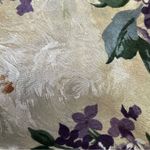 Vintage Escapades Vibrant Floral Cream Silk Slip Dress, No Tag, Size Large or XL Red Photo 5