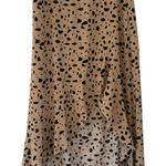 Cheetah Animal Print Design Long Flowy Skirt Ruffle Detail Women’s Size Large! Tan Photo 0