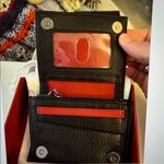 Hammitt  Black Leather Card Holder with Silver Accents Photo 1