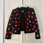Moschino Boutique Multi-Colored Hearts Quilted Jacket 3/4 Sleeves Size 10 Photo 2