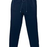 Theory  Crepe Navy Blue Drawstring Waist Pull On Pants Zip Ankle Casual Size S Photo 9