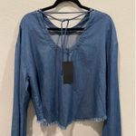 Kendall + Kylie Chambray Oversized Top Photo 2