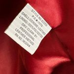 Bagatelle  Red Leather Moto Jacket Collarless Gold Zip Pockets Women Size‎ M Photo 10