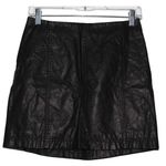 Free People Womens  Black Faux Leather Vegan Solid Casual Dress Mini Skirt Size 4 Photo 0
