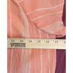Sonoma  Size 2X Peach White Stripe Cotton Top Shirt Square‎ Neck Flutter Sleeves Photo 7