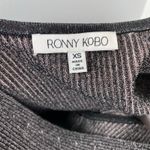 Ronny Kobo Black Quartz Lait Stretch Ribbed Knit Cut Photo 6