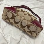 Coach Colette Signature Shoulder Bag Red Brown Leather Jacquard F23072 East West Photo 6