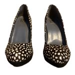 MRKT BROWN, BLACK & WHITE DOTTED CALF HAIR PUMPS (8.5) Photo 2