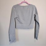 Offline by Aerie Grey Waffle Knit Cropped Sweater L Casual Fall Thermal Warm Gray Size L Photo 7