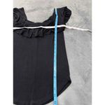 Free People Black Short Puff Sleeves Sweetheart Neck Fitted Top Womens Top S/M Photo 4