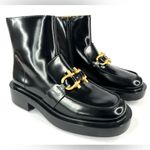 Bottega Veneta Monsieur Horsebit Glossy Black Leather Zip Ankle Boots Size EU 38 Photo 0