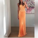 L’IDEE MAYA Orange Pleated Dress size 12 flaw near bottom Photo 1