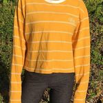 Urban Outfitters Yellow and white Striped crop top, long sleeve crop top, oversized crop top Photo 2