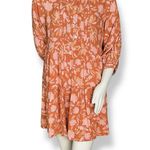 Petal and Pup  Floral Arden Dress Babydoll Size 6 Orange Pink Pinktuck Shell Button Photo 2