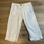 Democracy Women's Linen Blend Capri Pants Drawstring Waist Size 14 Off White Photo 4