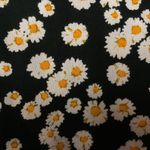 Motel Rocks Motel Daisy Print Mini Dress Smocked Puff Sleeve Square Neck Black Sz M Cottage Photo 10